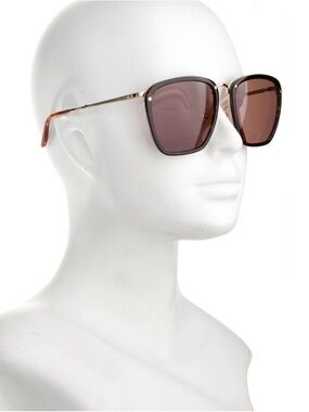 Gucci Logo Square Acetate & Metal 56mm Unisex Sunglasses